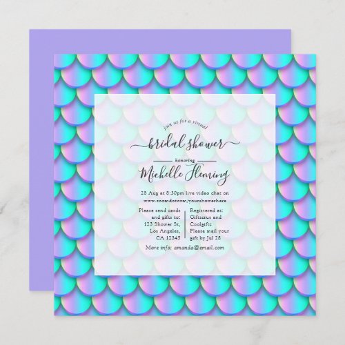 Mermaid Scales Virtual Shower Invitation