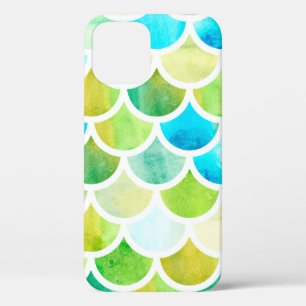 Mermaid scales. Watercolor fish scales. Bright sum iPhone 12 Case