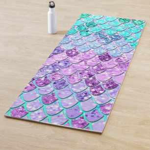Mermaid Scales with Unicorn Girls Glitter #9 Yoga Mat