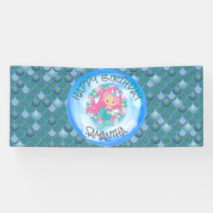 Mermaid Sea blue green Banner