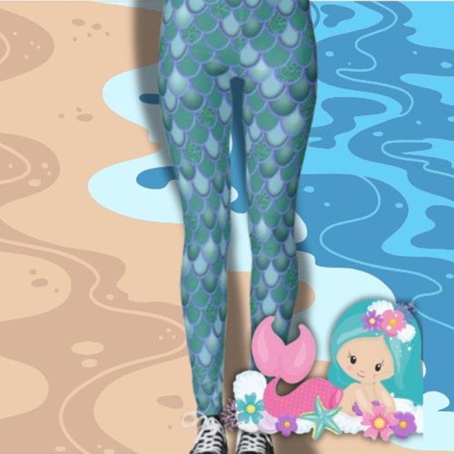 Mermaid Sea Blue Green Scale Leggings (we’re here to help make your party as memorable as possible. )
