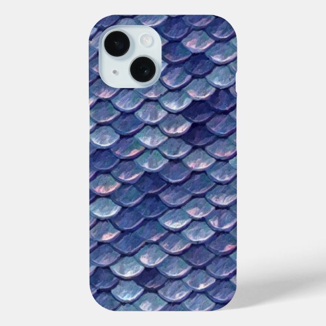Mermaid Sea Blue Scales Case-Mate iPhone Case (Back)