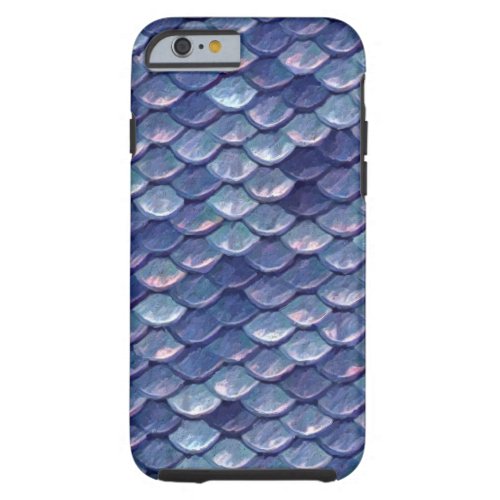 Mermaid Sea Blue Scales Tough iPhone 6 Case