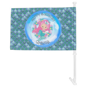 Mermaid Sea blue Scales House Flag