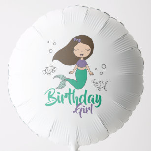 Mermaid Sea Creature Party Black Mermaid Cartoon Balloon