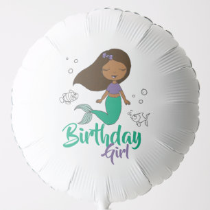 Mermaid Sea Creature Party Black Mermaid Cartoon Balloon