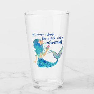 Mermaid Sea Drink Like A Fish Glass