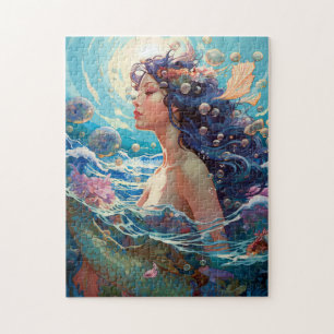 Mermaid Sea Goddess Fantasy Art Jigsaw Puzzle