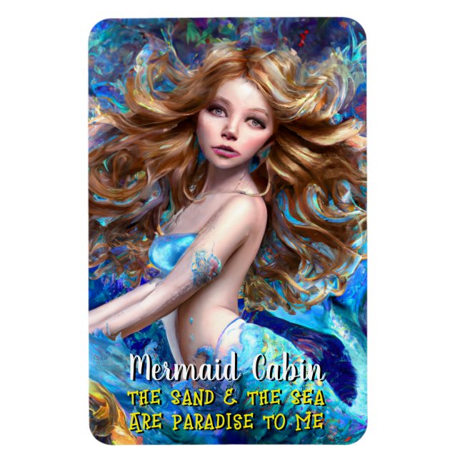 Mermaid Sea Goddess Nymph Siren Cruise Room Door Magnet (Vertical)