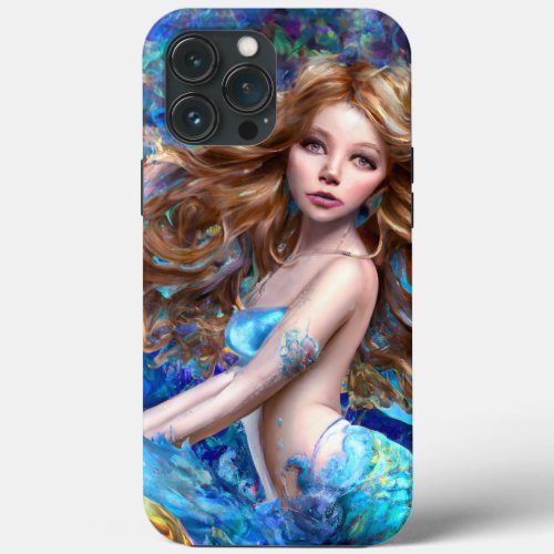 Mermaid Sea Goddess Nymph Siren Under Water Art iPhone 13 Pro Max Case
