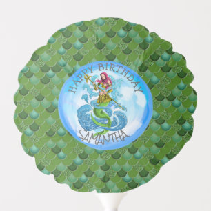 Mermaid Sea Green Scales Balloon