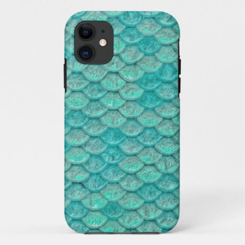 Mermaid Sea Green Scales iPhone 11 Case