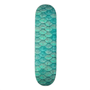 Mermaid Sea Green Scales Skateboard