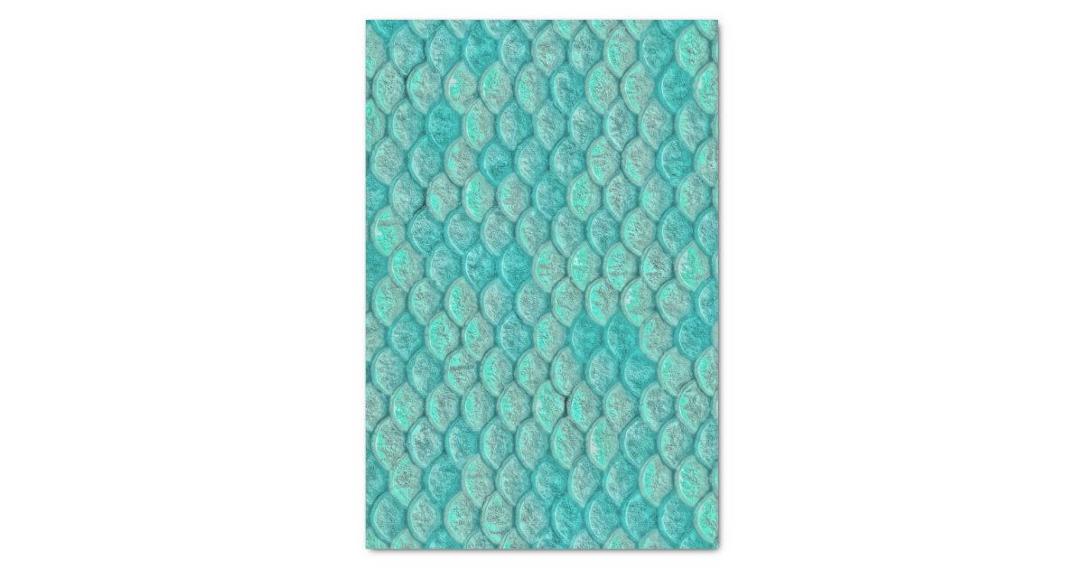 Mermaid Sea Green Scales Tissue Paper | Zazzle.com