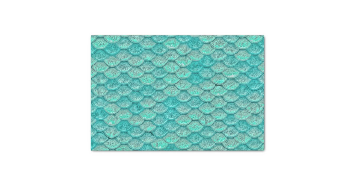 Mermaid Sea Green Scales Tissue Paper | Zazzle