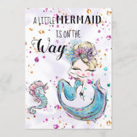 ~ Mermaid Sea Horse Unicorn Baby Shower Invitation