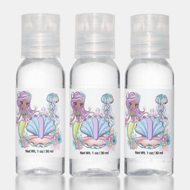 Mermaid Sea Life | Birthday Party with Custom Age Hand Sanitizer (Set)