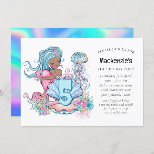 Mermaid Sea Life Birthday Party with Custom Age Invitation