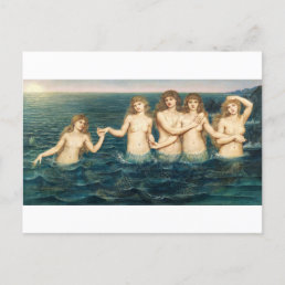 Mermaid Sea Maiden Fairytale Vintage Postcard