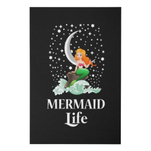 Mermaid Sea Mermaids Girl Funny Birthday Gift Idea Faux Canvas Print
