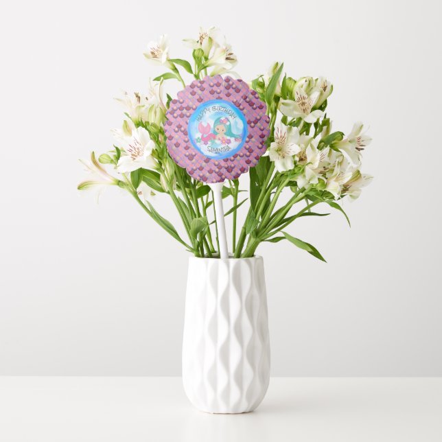 Mermaid Sea Purple Pink Scales  Balloon (Vase)