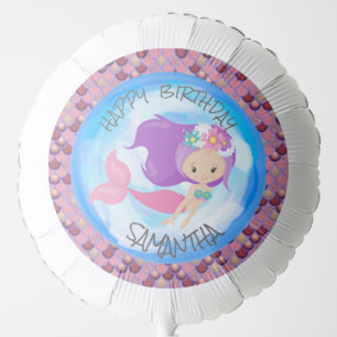 Mermaid Sea Purple Pink Scales Balloon