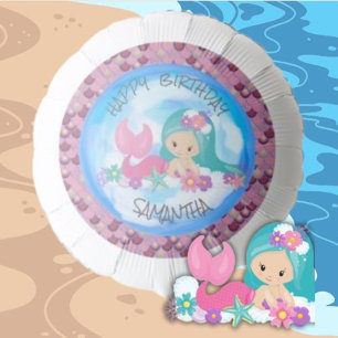 Mermaid Sea Purple Pink Scales BALLOON