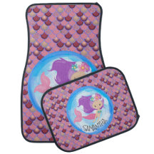 Mermaid Sea Purple Pink Scales Car Floor Mat