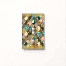 Mermaid Sea Scales Beachy Multi Color Glam Glitter Light Switch Cover