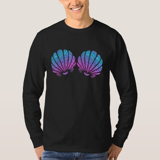Mermaid Sea Shell Bra Costume Halloween Tie Dye Me T-Shirt (Front)