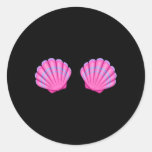 Mermaid Sea Shell Bra Halloween Costume Tee Pink S Classic Round Sticker