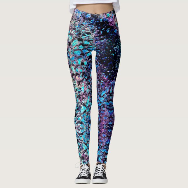 Mermaid: Sea Spray, Midnight, Bayou & Yuma Leggings (Front)