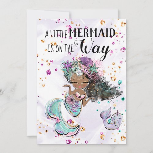 ~ Mermaid Sea Unicorn Baby Girl Shower Invitation