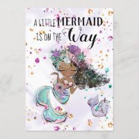 ~ Mermaid Sea Unicorn Baby Girl Shower Invitation