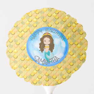 Mermaid Sea yellow Scales Balloon