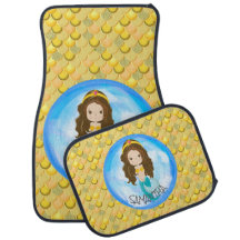 Mermaid Sea YELLOW Scales Car Floor Mat