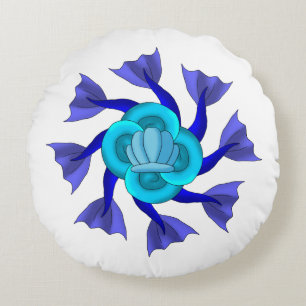 Mermaid/Seahorse Tails Iznik 1 Round Pillow