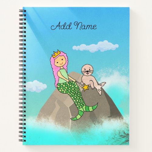 Mermaid & Seal Friend Notebook