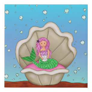 Mermaid Seashell Canvas Art