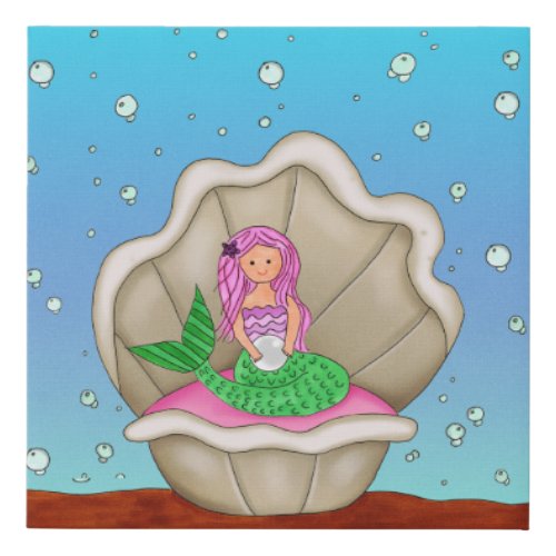 Mermaid Seashell Canvas Art