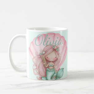 Mermaid Seashell Lovers Name Coffee Mug