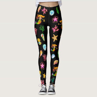 Mermaid & Seashells Beach Vibe Leggings