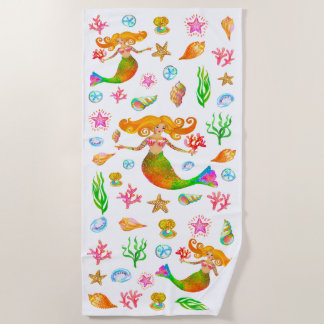 Mermaid & Seashells Beach Vibe Towel