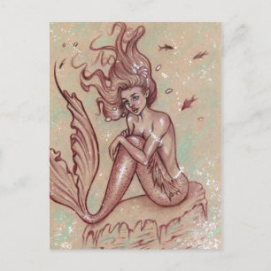 Mermaid Seaweeds Fish postcard