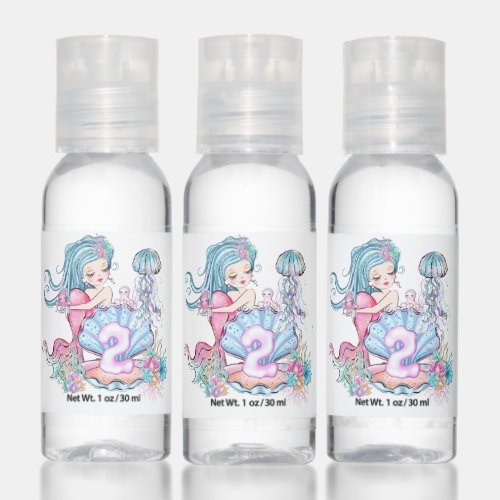 Mermaid Second Birthday  Magical Ocean Life Party Hand Sanitizer