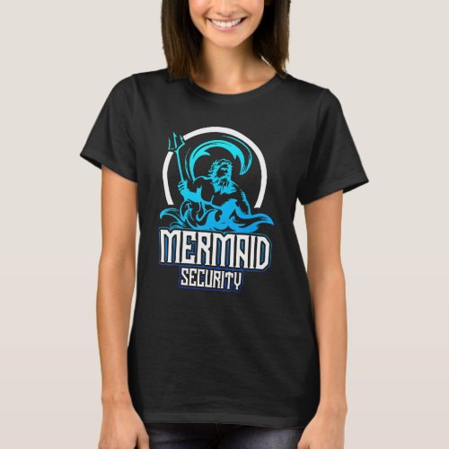 Mermaid Security Birthday Fun Merman Swimmer Swimm T_Shirt