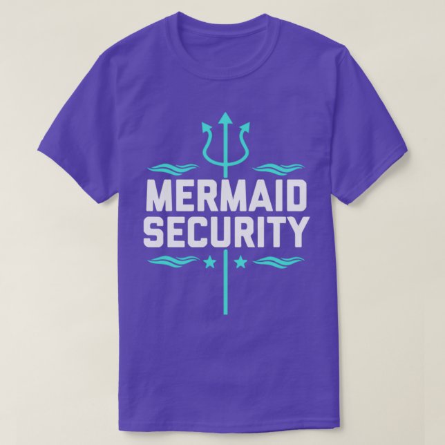 Mermaid Security Birthday Gift Swimmer T-Shirt (Design Front)