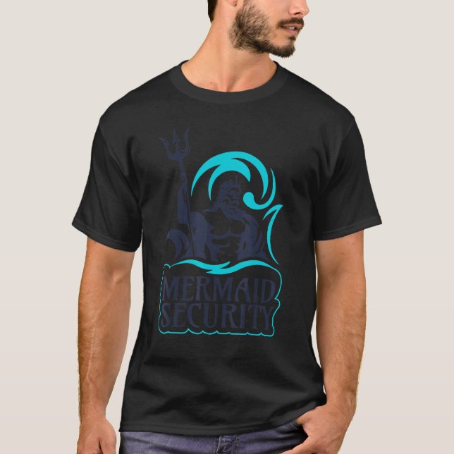 Mermaid Security Birthday Merman Men Boy Swimmer D T-Shirt (Front)