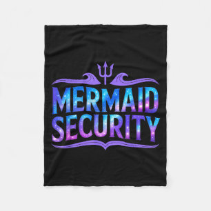 Mermaid Security Funny Dad Father Daughter Birthda Fleece Blanket