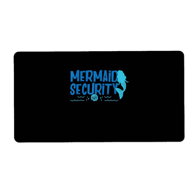 Mermaid Security - Funny Swimming Gift Label (Front)